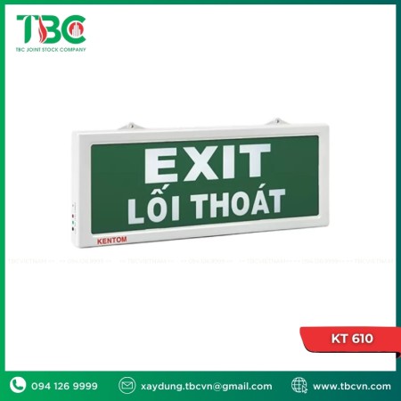 Đèn Exit Kentom KT 610 ( Một mặt – MS10)