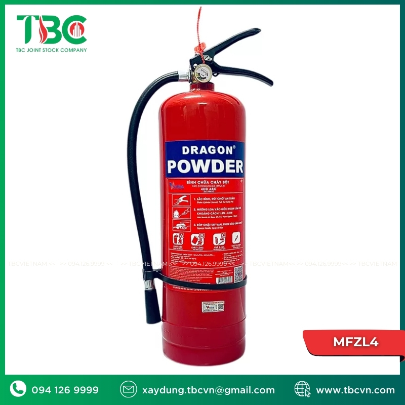Bình chữa cháy bột ABC 4kg Dragon MFZL4