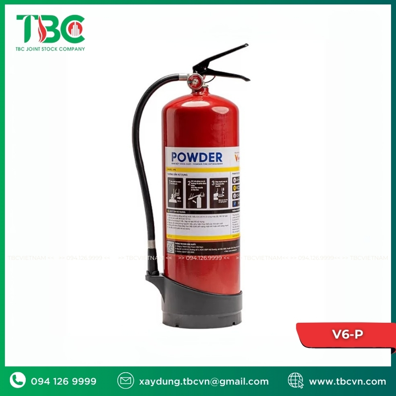 Bình chữa cháy bột ABC 6kg VinaFoam V6-P